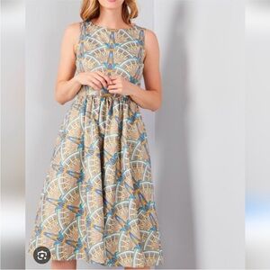 NWT Retrolicious L Art Deco print dress